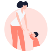 Illustration d'une femme et de son enfant